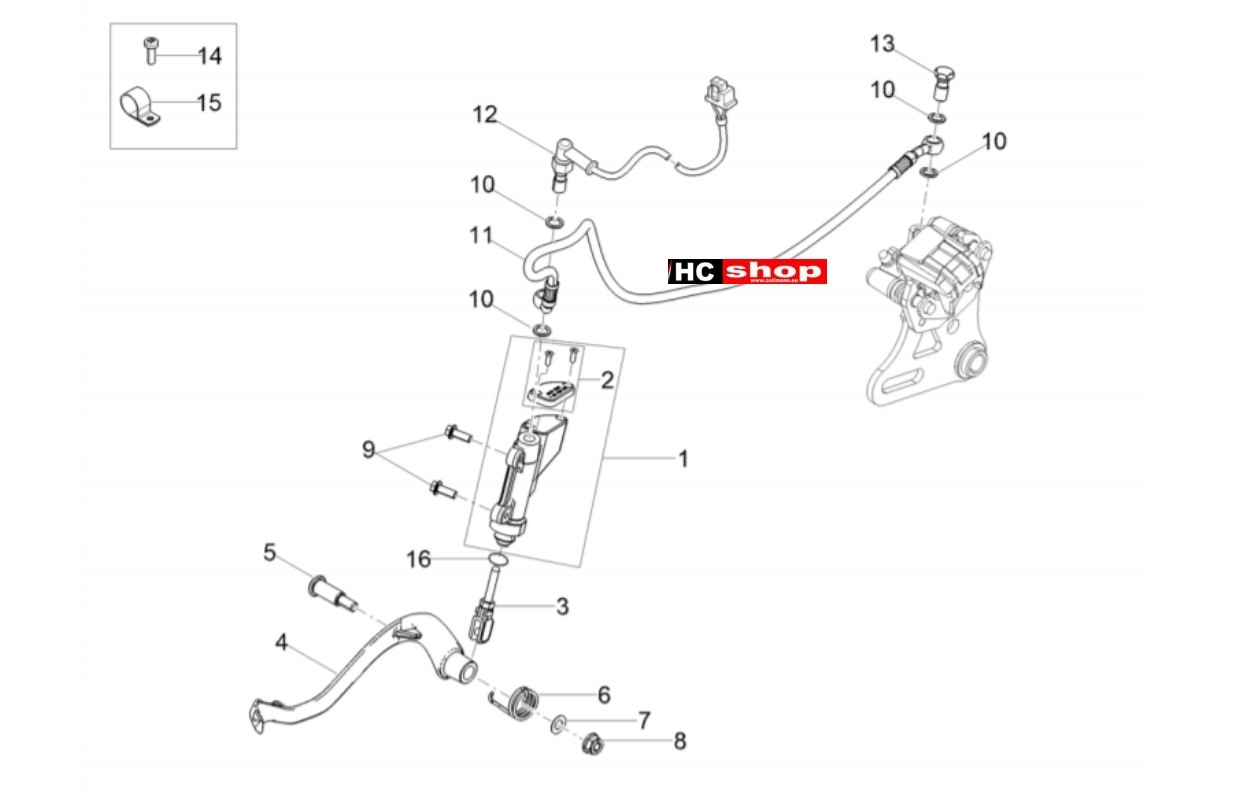 Aprilia RX 50 E4 - Bremsanlage Hinterradbremspumpe