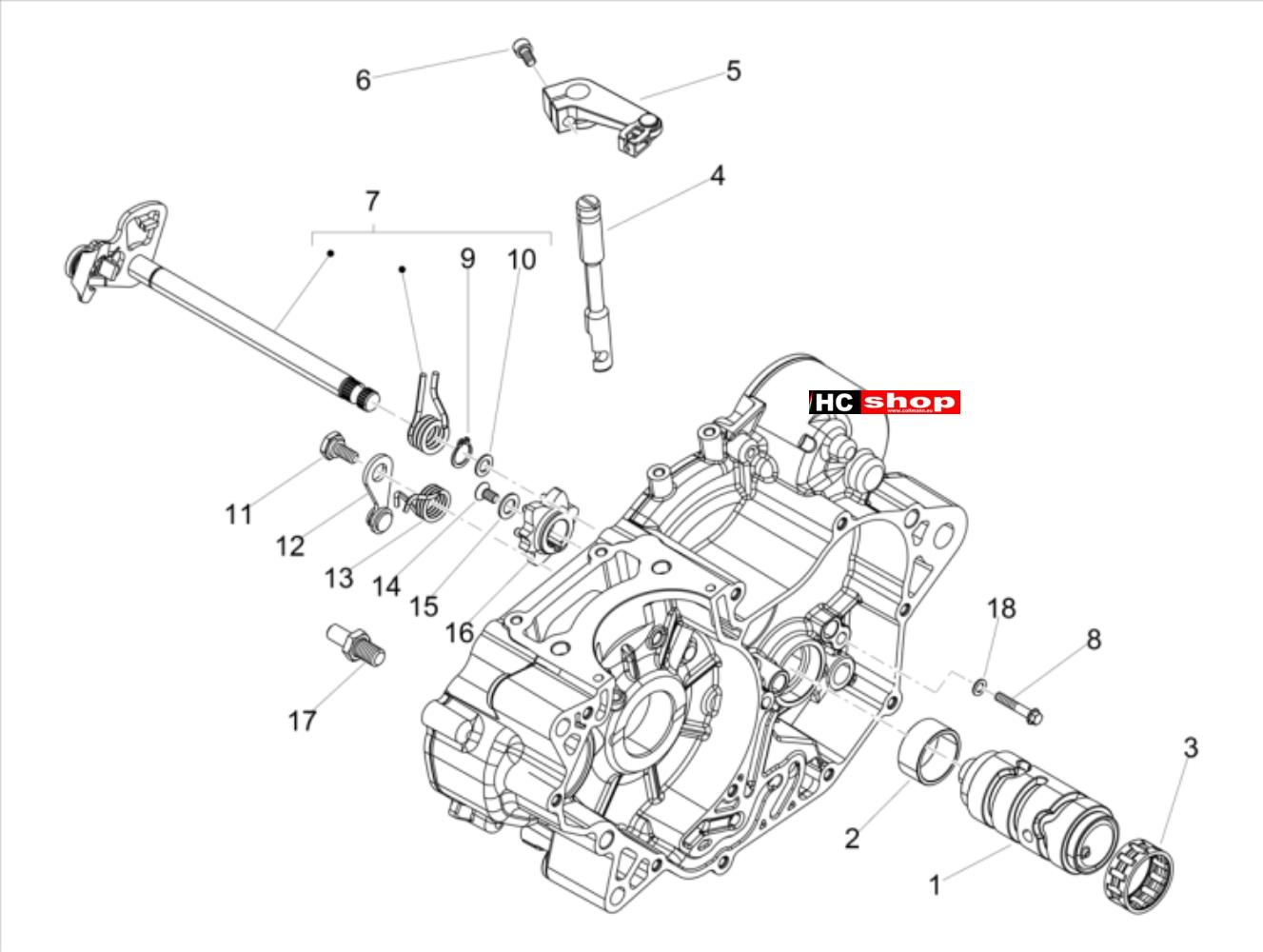 Aprilia SX 125 ABS - Motor - Schaltgetriebe-Schaltgabel
