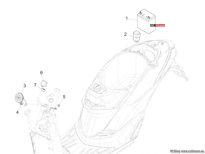 Piaggio Liberty 50 iGet Fernschalteren - Batterie - Hupe