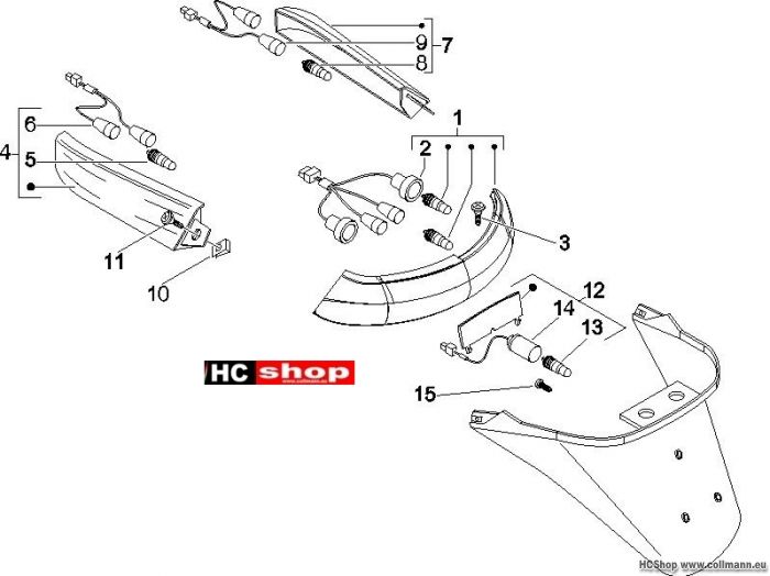 Piaggio Hinterleuchten - Blinkleuchten X8 400