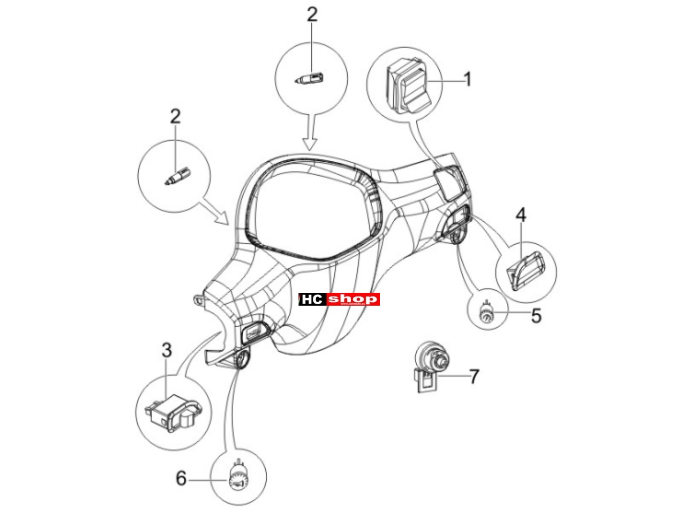 Piaggio Liberty 125 2V Elektrische Anlage Wechselschalter - Umschalter - Druckschalter - Schalter