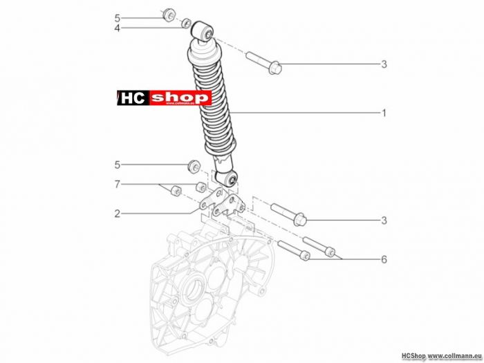 Aprilia Motard 50 Hintere Radaufhängung - Stoßdämpfer