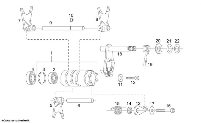 Aprilia Getriebeschaltung Tuono 125