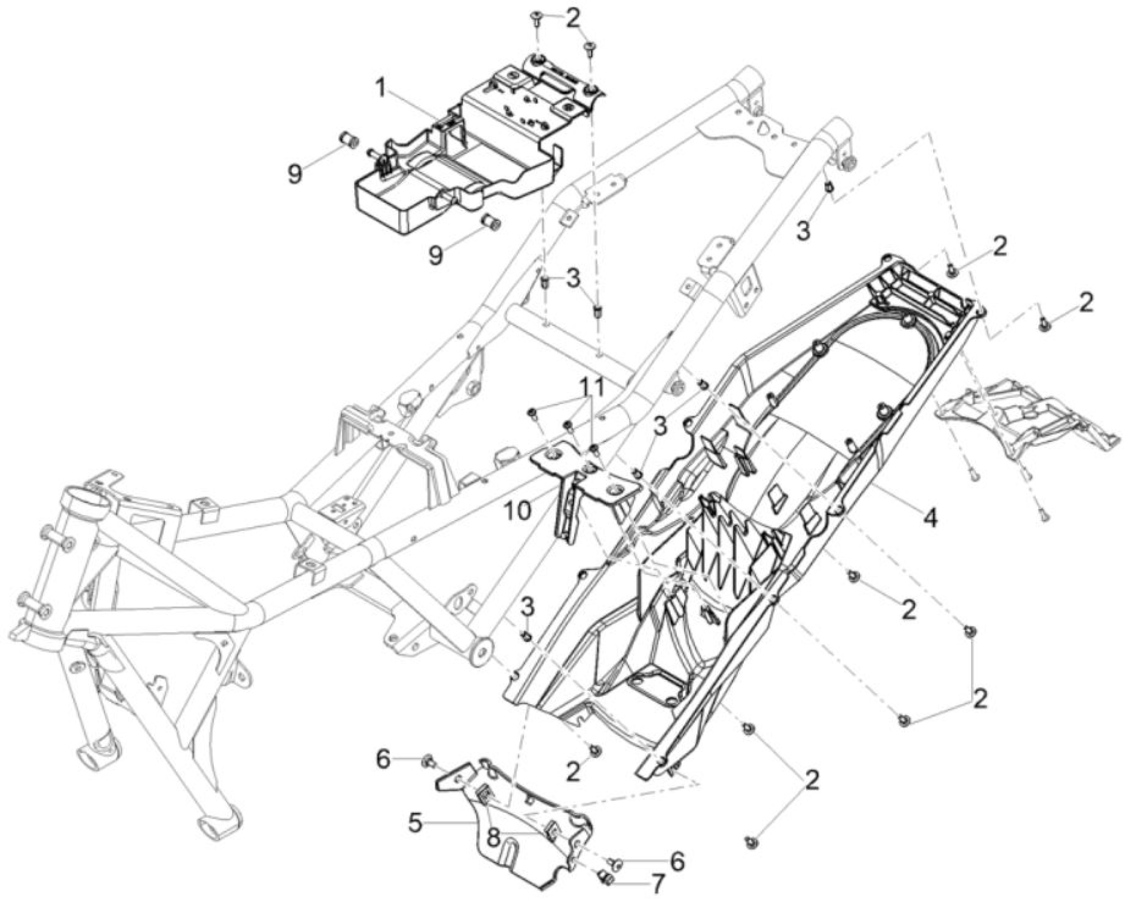 Explosionszeichnung Moto Guzzi V85 TT E5 / V85 TT Strada E5 / V85 TT Travel E5 Ablagefach