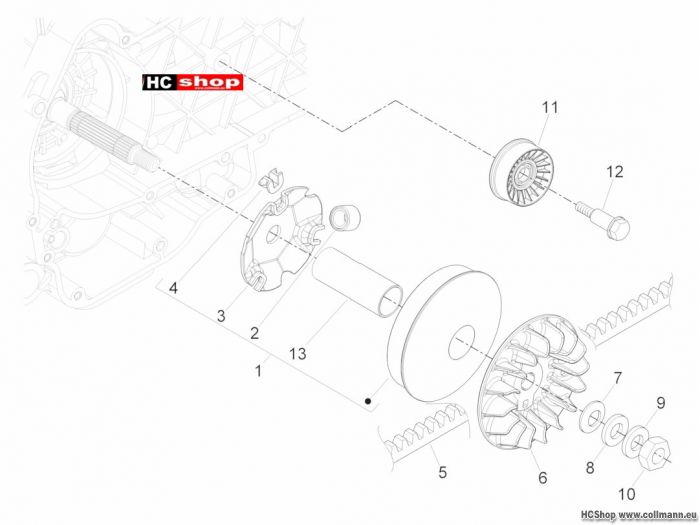 Piaggio MP3 YOUrban 300ie Sport Antriebsriemenscheibe