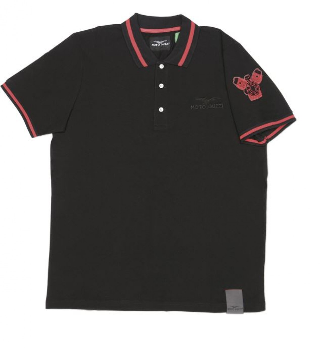 Moto Guzzi Classic Herren Polo Shirt schwarz