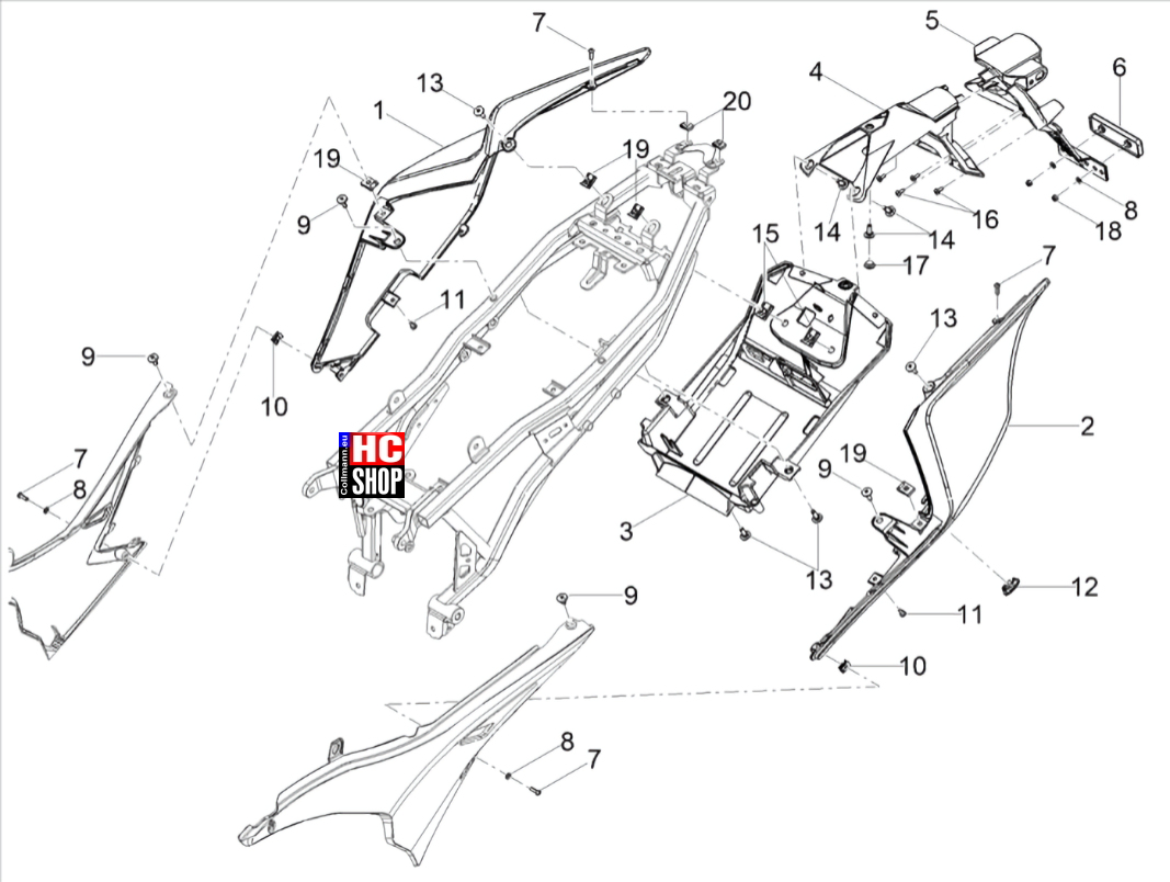 Aprilia RS 125 Replica ABS E5 Aufbau Heckaufbau