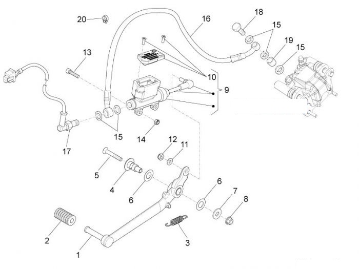 Aprilia RS4 125 SBK Hinterradbremspumpe