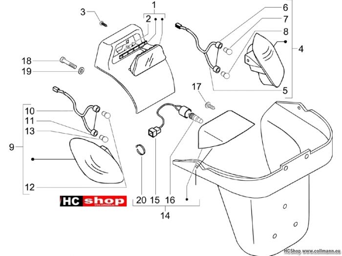 Piaggio Hinterleuchten - Blinkleuchten X9 500