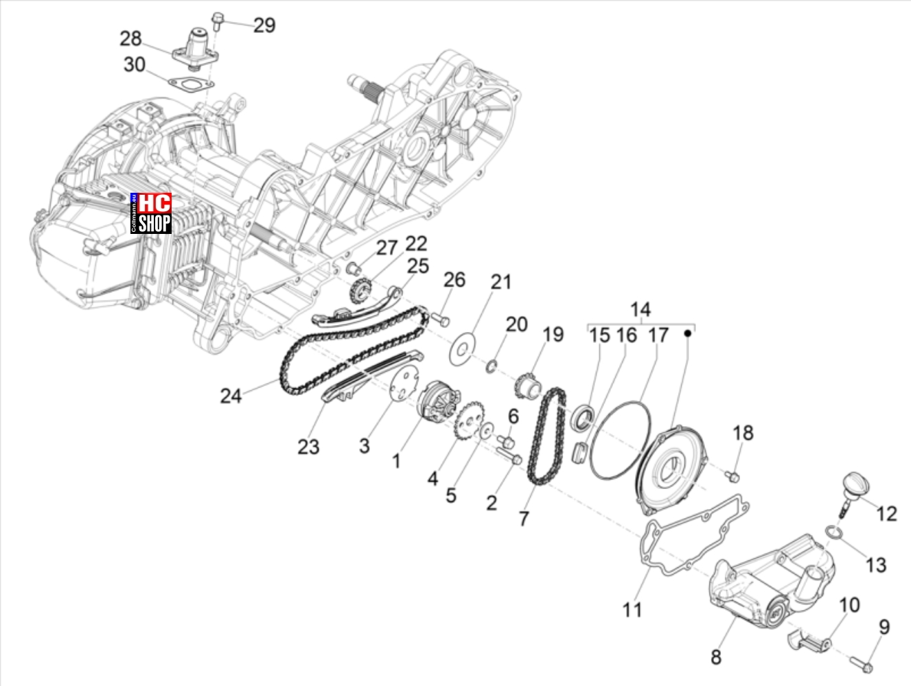 Piaggio Liberty 50 IGET E5 Motor Ölpumpe