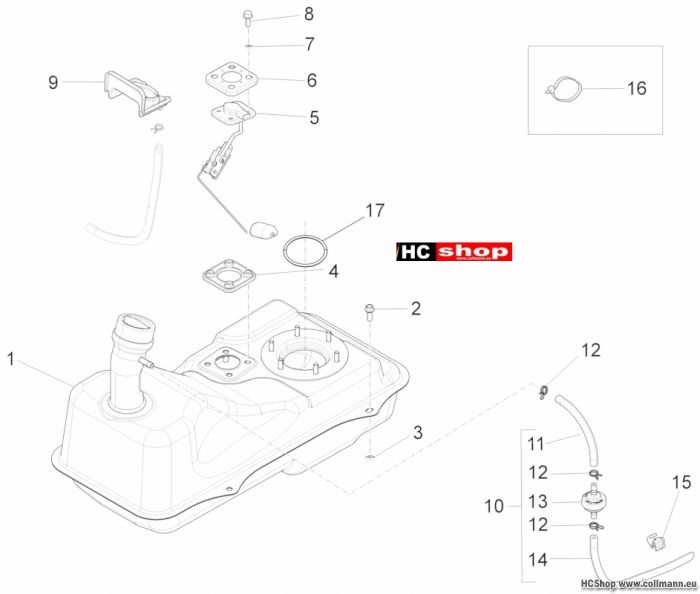 Piaggio Benzintank Fly 125 ie. 3V