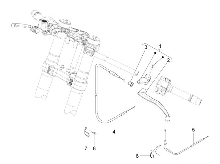 Aprilia Kupplungssteuerung RS4 50 – Kabel