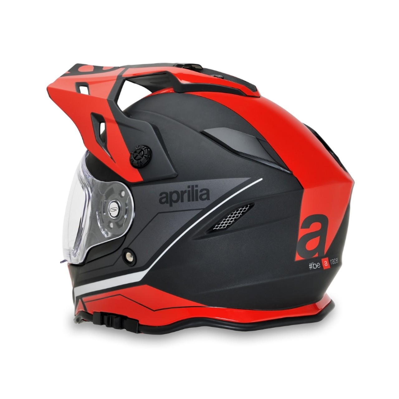 Aprilia Multiroad Off-Road-Helm schwarz-rot matt ECE 22.05