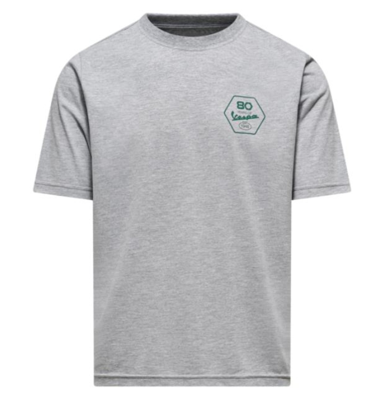Vespa T-Shirt aus Baumwolle grau, Jubiläum Vespa 80th