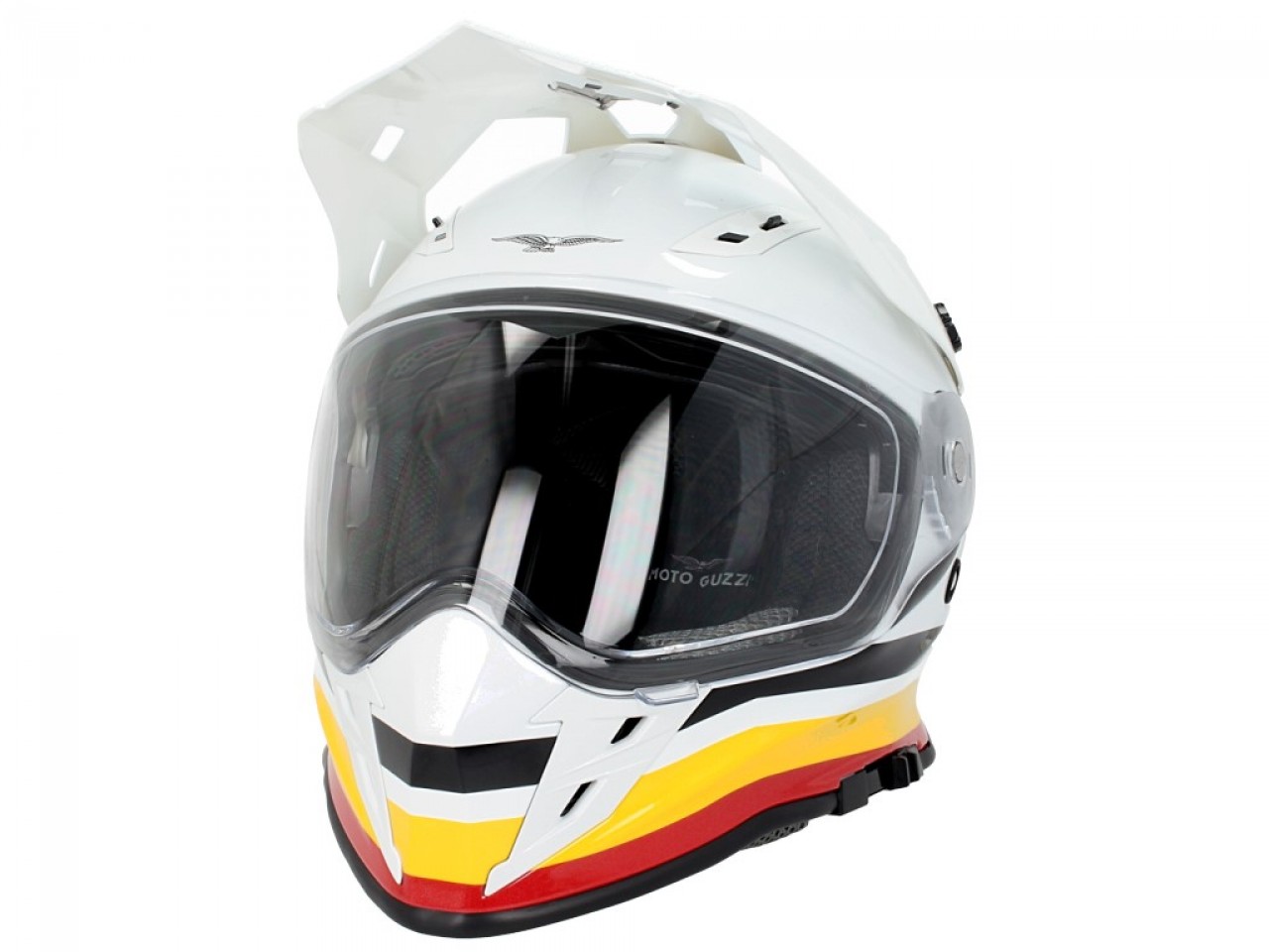 5 - Moto Guzzi Integralhelm Adventure Touring, V85, silber, gelb, rot, L, Thermoplast, ECE 22.05