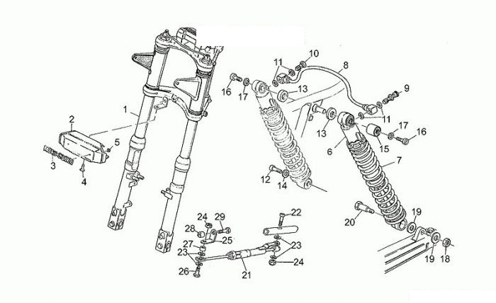 Moto Guzzi V65 Custom Aufhängung Vorn-Hinten
