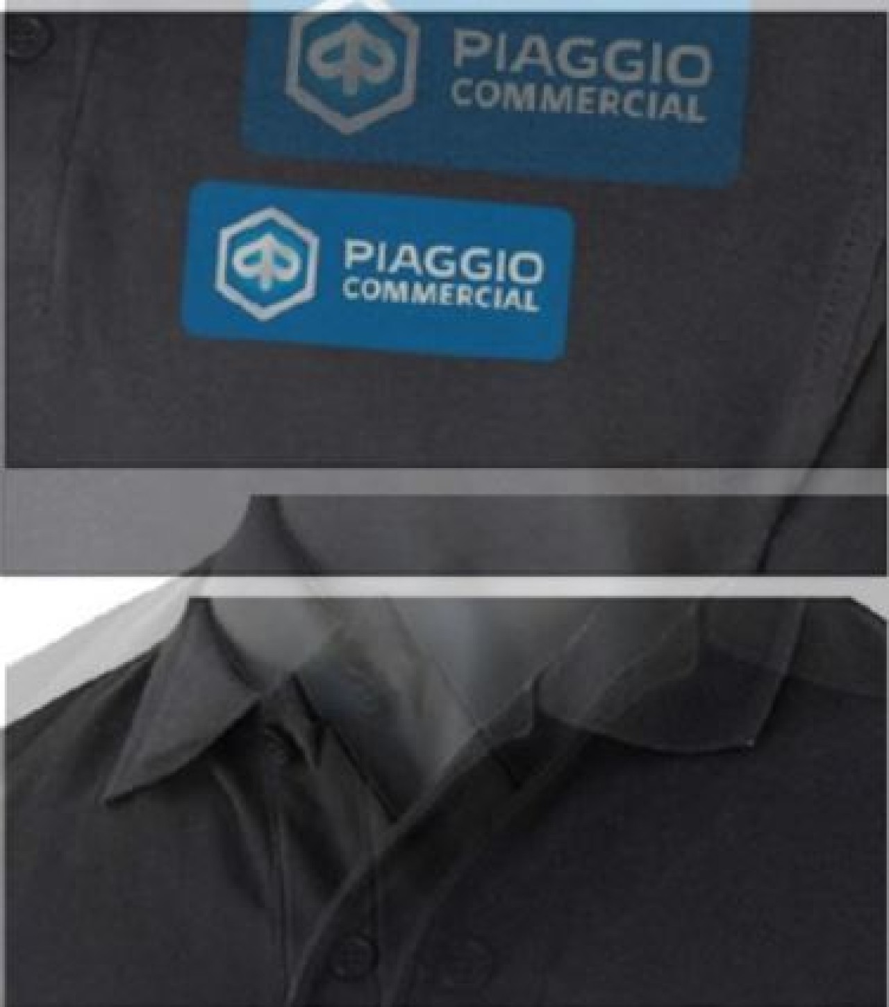 Piaggio Polo Shirt Herren Commercial, Baumwolle, schwarz
