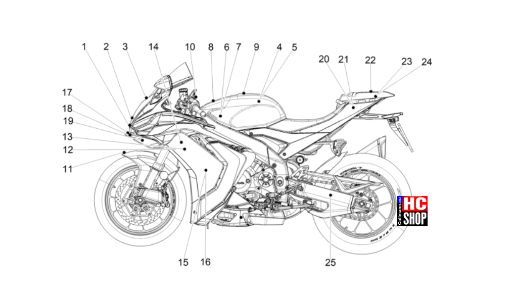 1 - Aufkleber Frontverkleidung "APRILIA"