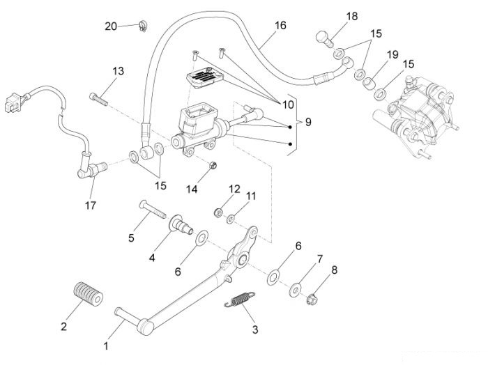 Aprilia Hinterradbremspumpe RS4 50