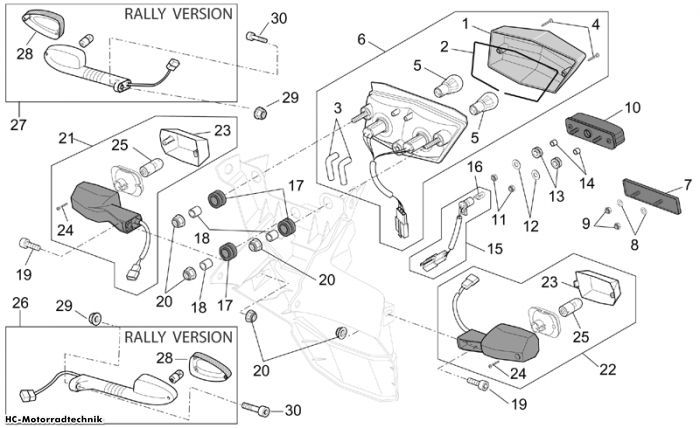 Aprilia Hinterer Lichter ETV Capo Nord / Rally 1000