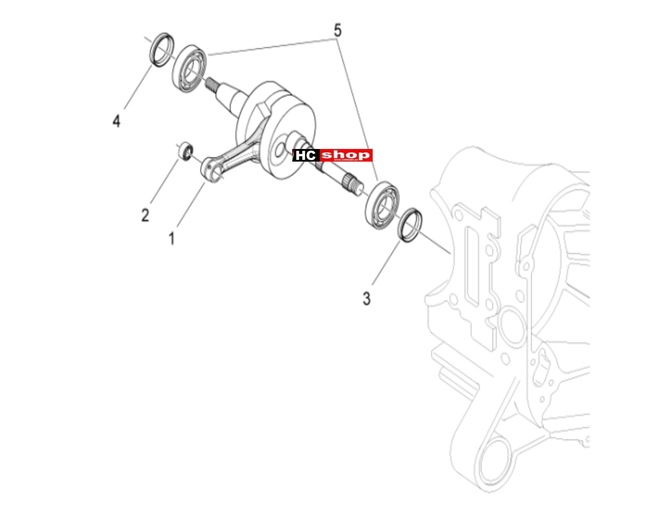 Aprilia SR 50 Motard 2T E4 - Motor Kurbelwelle