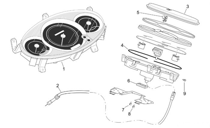 Aprilia Instrumententafel Leonardo eng. Yamaha 250
