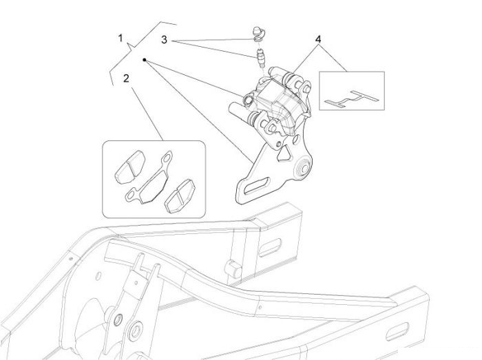 Aprilia Hinterradbremszange RS4 50 – Satz Federn
