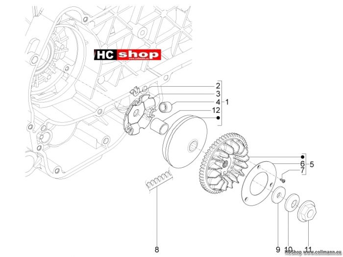 Piaggio Antriebsriemenscheibe TPH 125