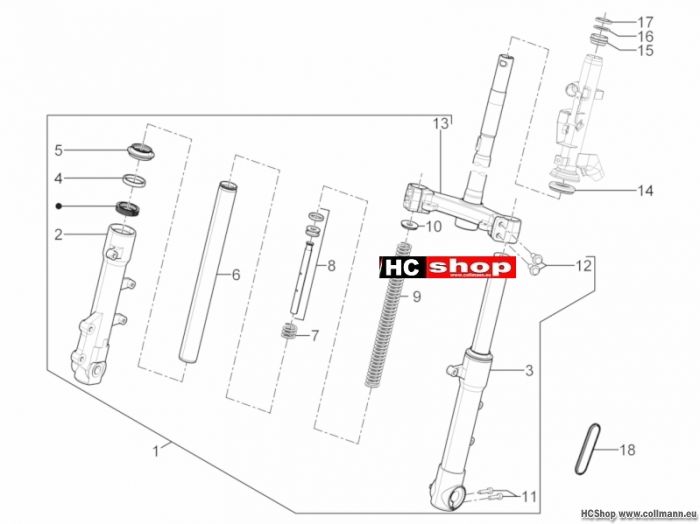 Piaggio Gabel/Lenkerleitung TPH 125
