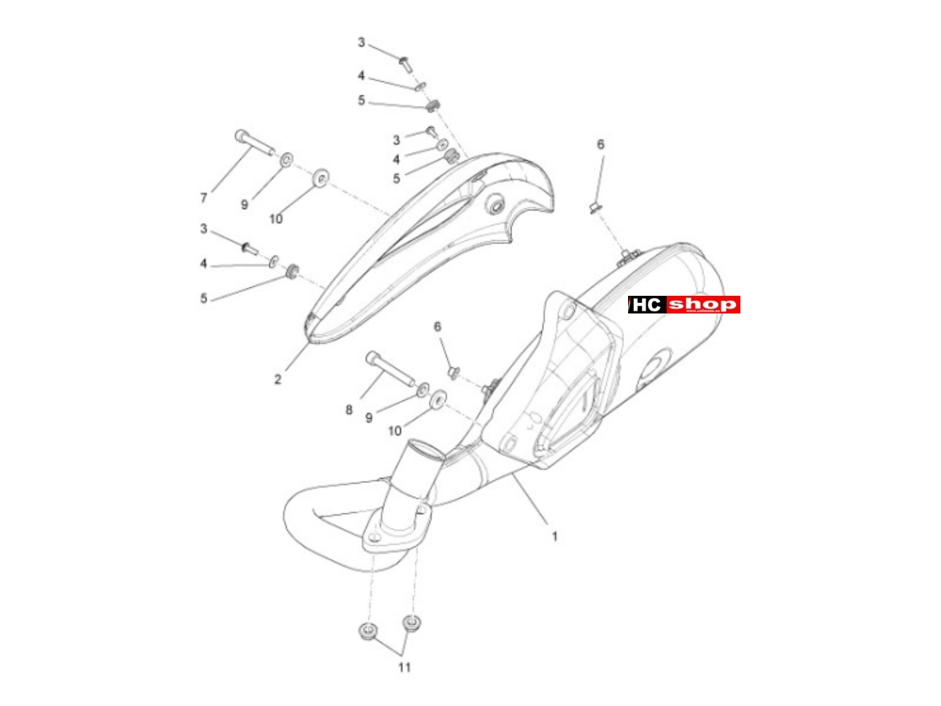 Piaggio Liberty 125 2V Motor Auspufftopf