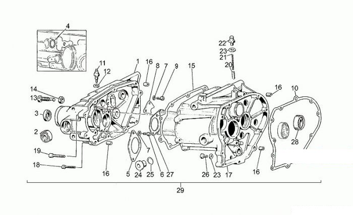 Moto Guzzi V65 Custem Getriebegehäuse