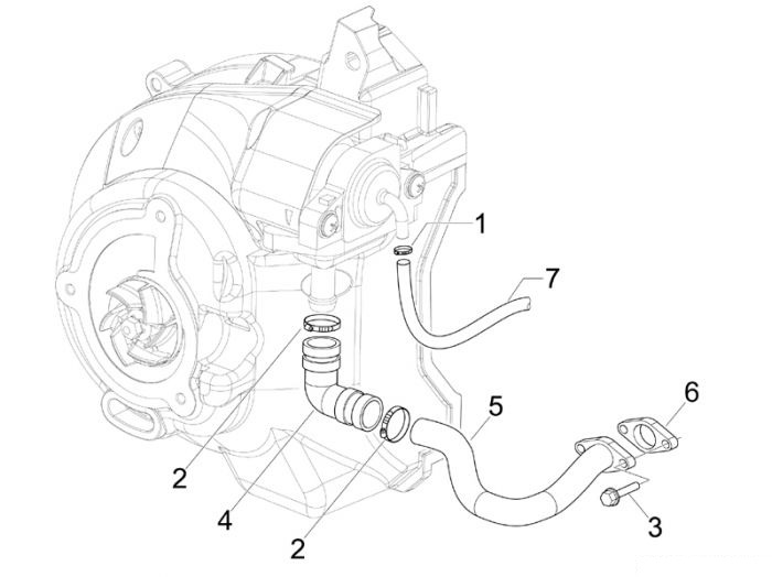 Piaggio Gehäuse Nebenluft Beverly 125