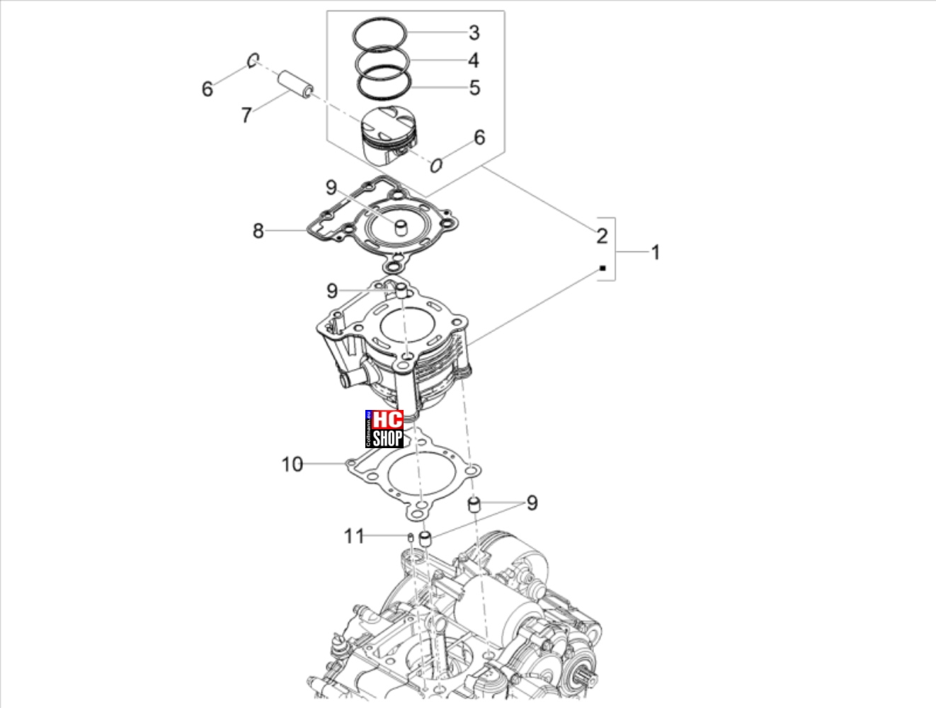 Aprilia RS 125 ABS E5 - Motor - Zylinder Kolben
