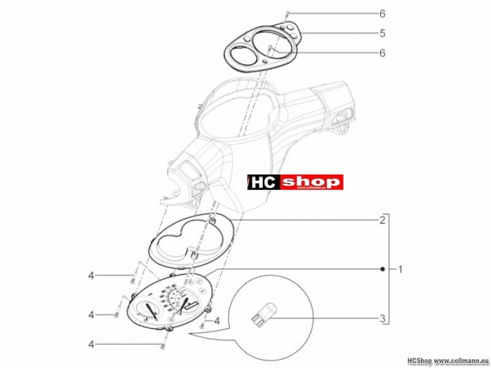 Aprilia Motard 50 Cockpitinstrumente - Cruscotto