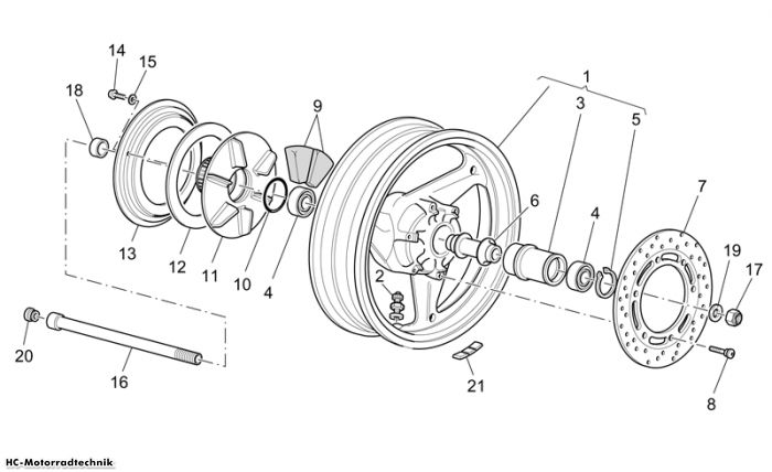 Moto Guzzi Hinterrad V 11 Cafè Ballabio 1100