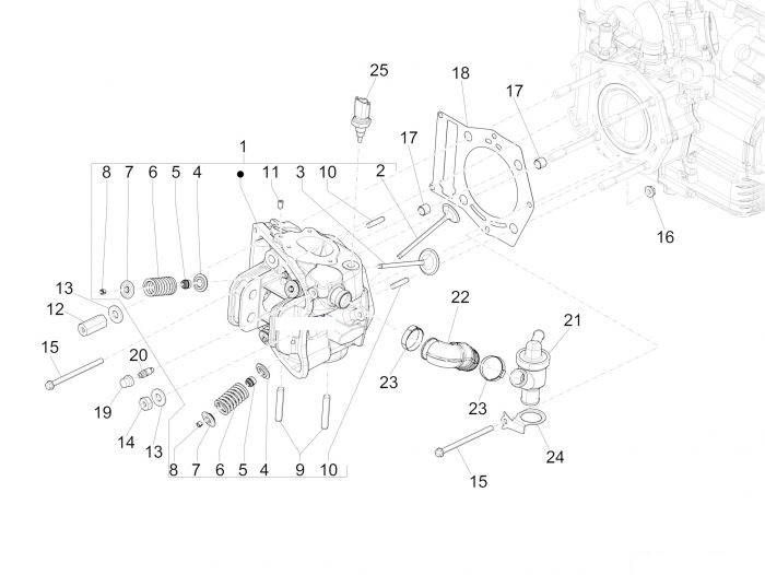 Piaggio MP3 500 Business Einheit Kopf - Ventil