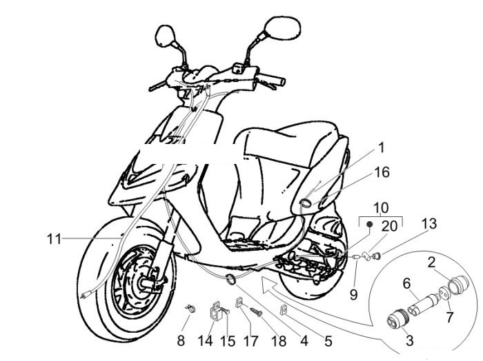 Gilera Bowdenzügen Stalker 50