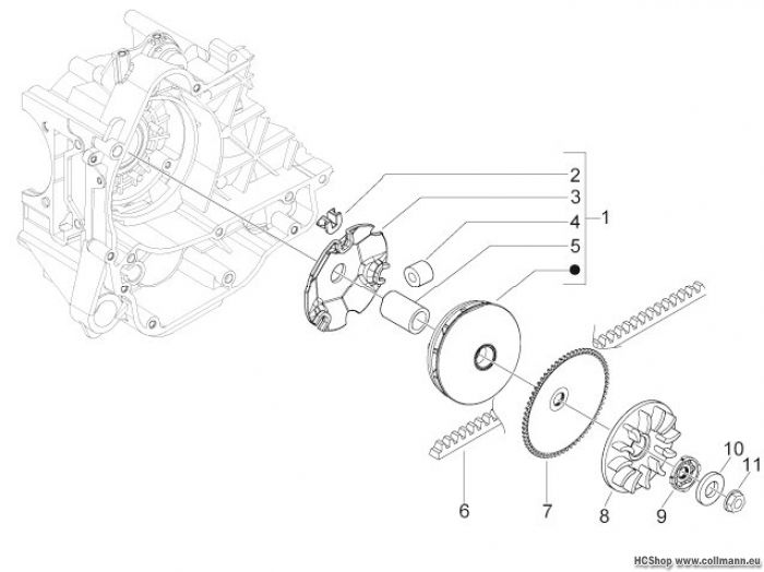 Aprilia Motard 50 Antriebsriemenscheibe