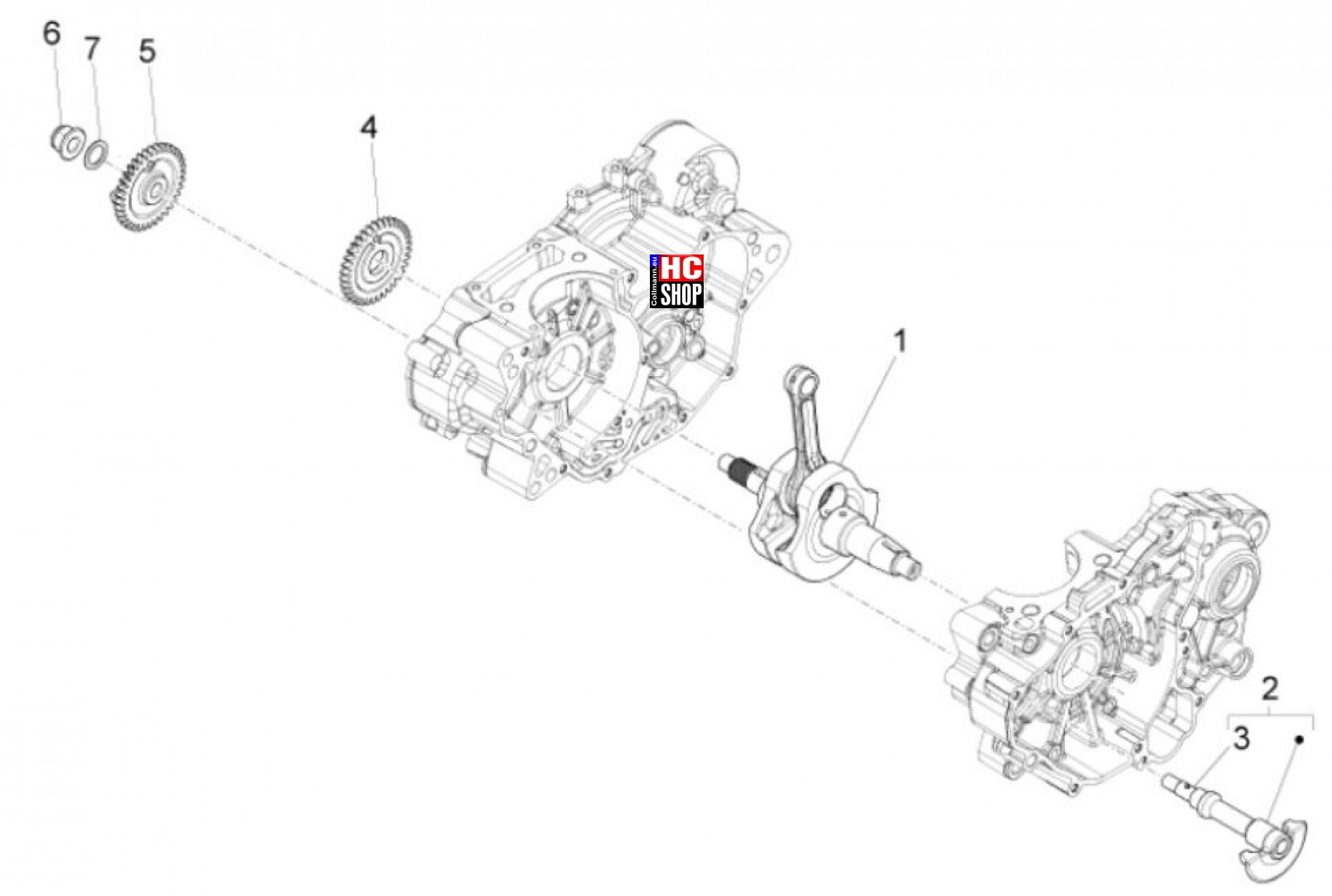 Aprilia Tuono 125 E5 Motor - Kurbelwelle