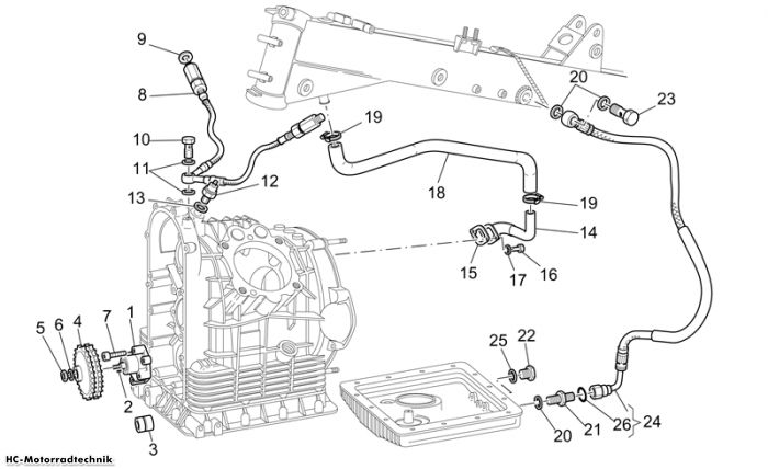 Moto Guzzi Einspeisung - Ölpumpe V 11 Cafè Ballabio 1100