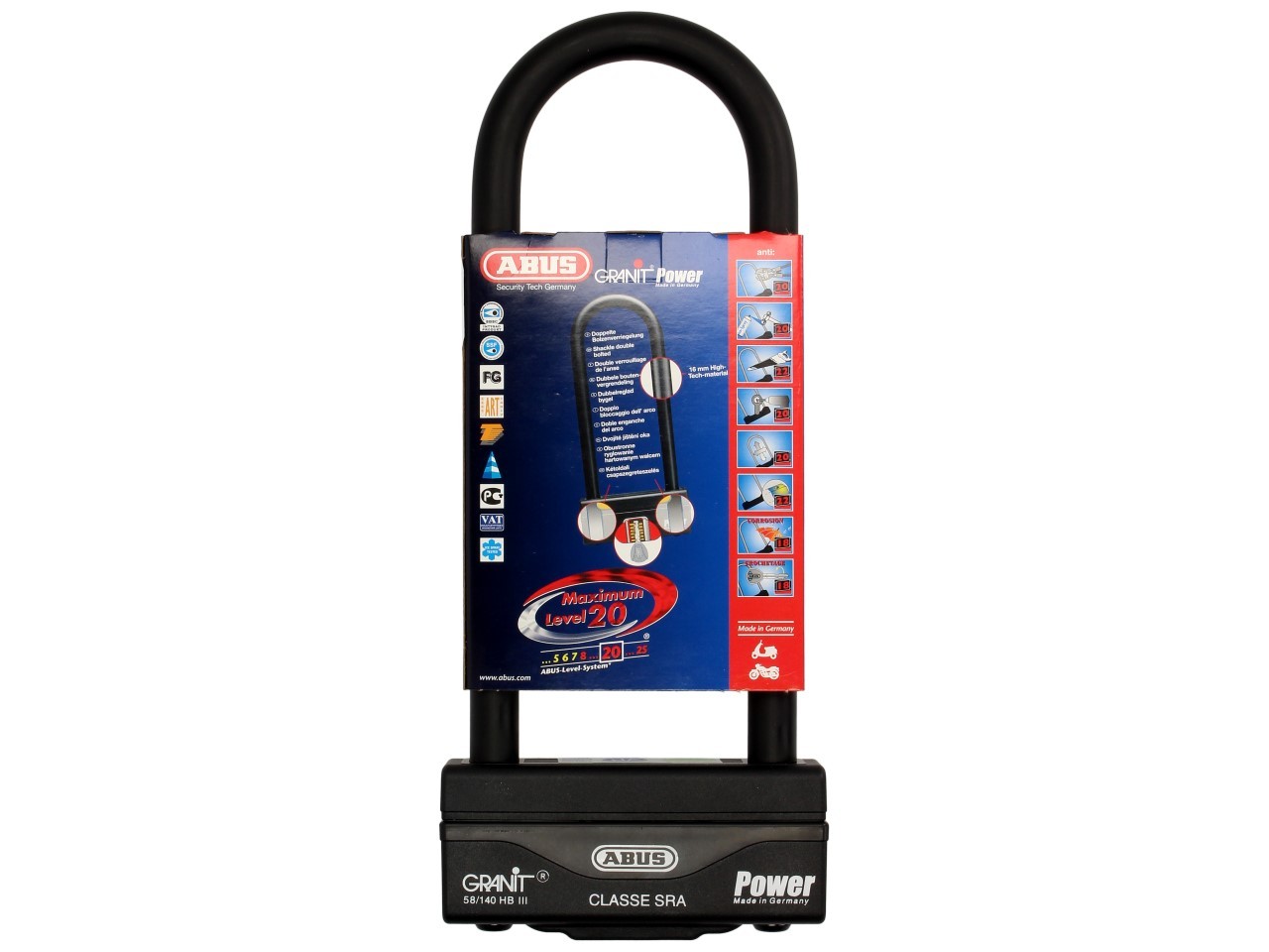 ABUS Bügelschloss Granit Power 58, 260x83 mm, schwarz