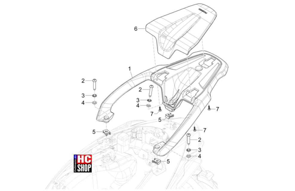 Piaggio Liberty 125 iget E5+ - Fahrgestell-Karosserie - Hinterer Gepäckträger
