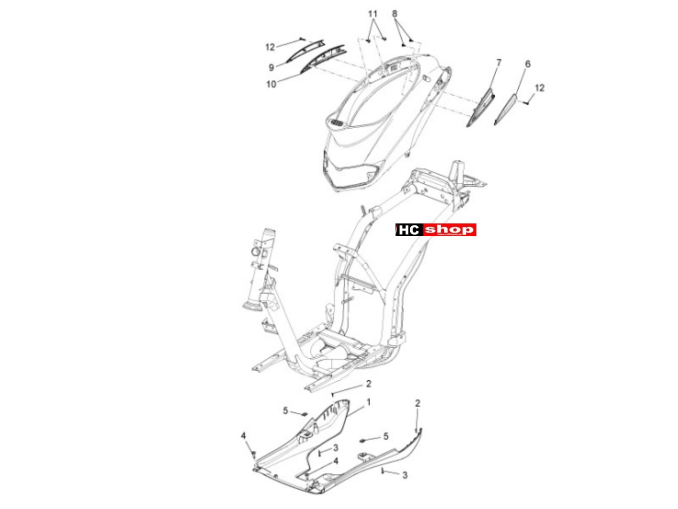 Piaggio Liberty 125 2V Fahrgestell Seitenabdeckung - Spoiler