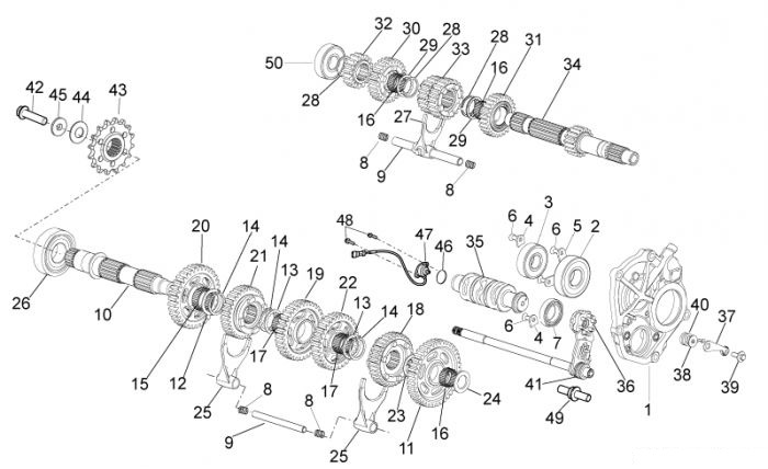 Aprilia Getriebe Tuono 1000 V4 R STD/APRC