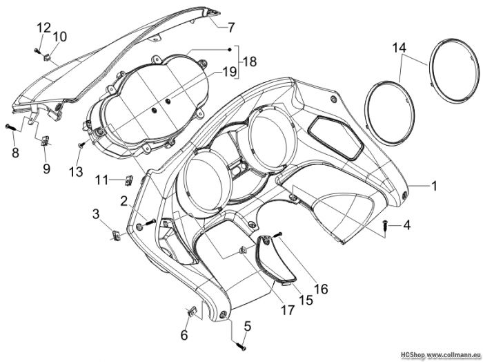 Piaggio Cockpitinstrumente - Cruscotto MP3 400 LT Touring