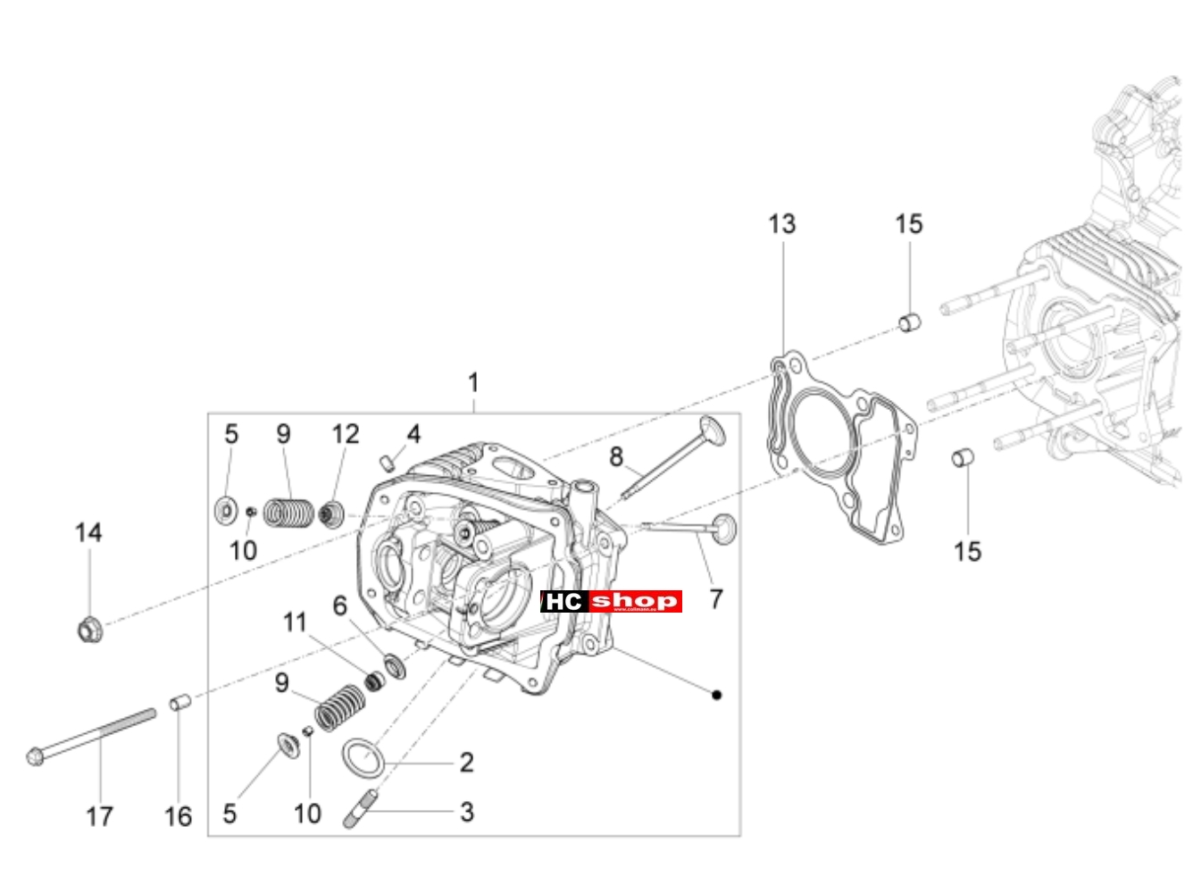 Piaggio Liberty iGet 125 4T 3V - Motor Einheit Kopfventile