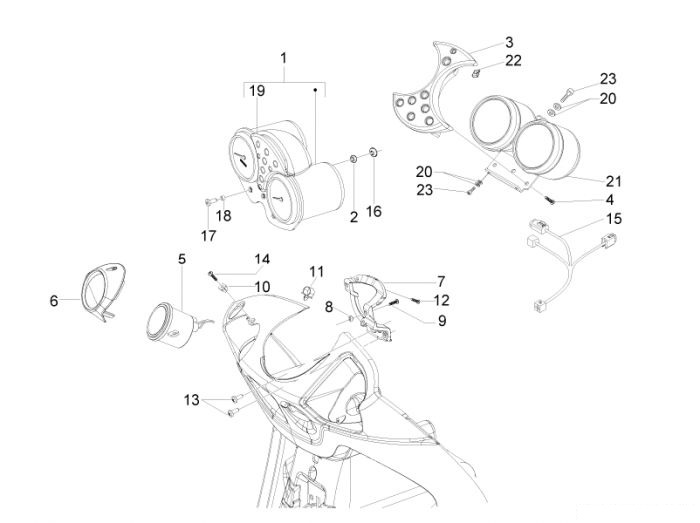 Piaggio Cockpitinstrumente - Cruscotto Beverly Cruiser 500