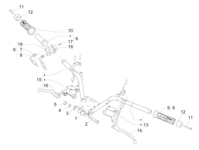 Piaggio MP3 500 Business Lenker - Hauptbremszylinder