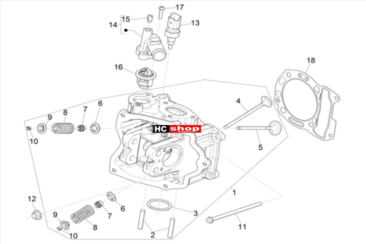 PIAGGIO MP3 300 HPE - 300 HPE SPORT Einheit Kopf - Ventil
