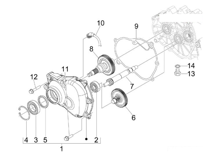 Piaggio Einheit Getriebe X7 250